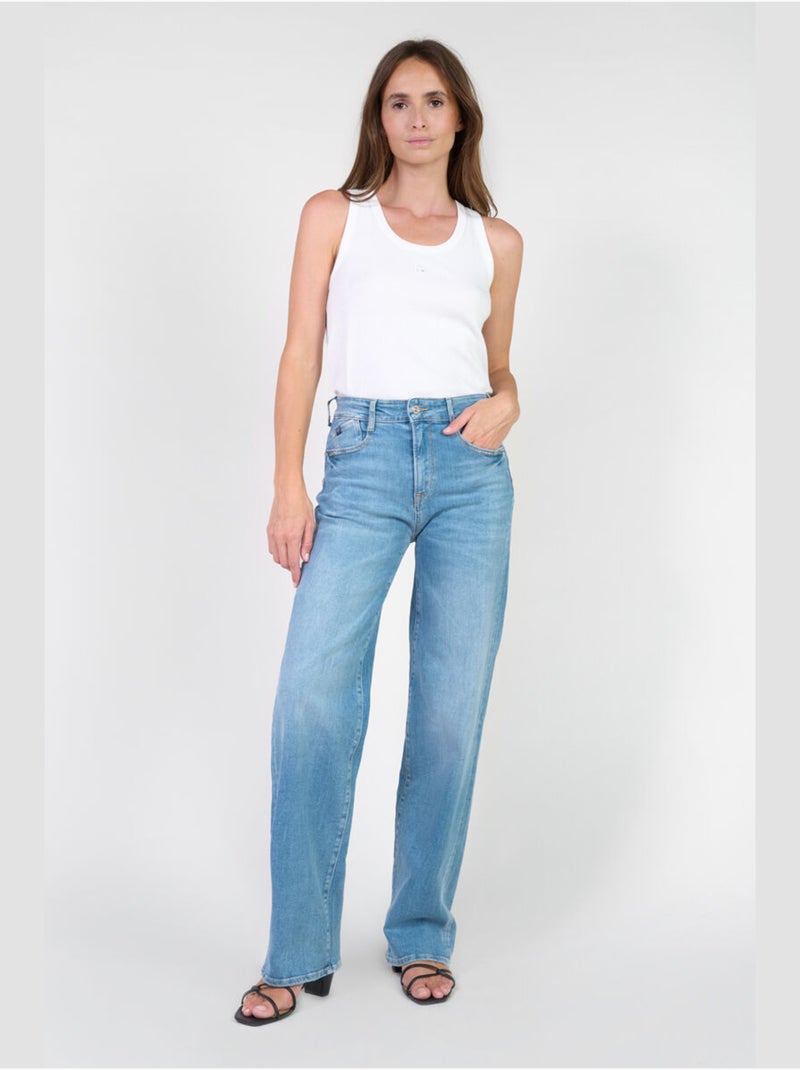 Jeans pulp wide leg droite 'Le Temps Des Cerises' Bleu Femme