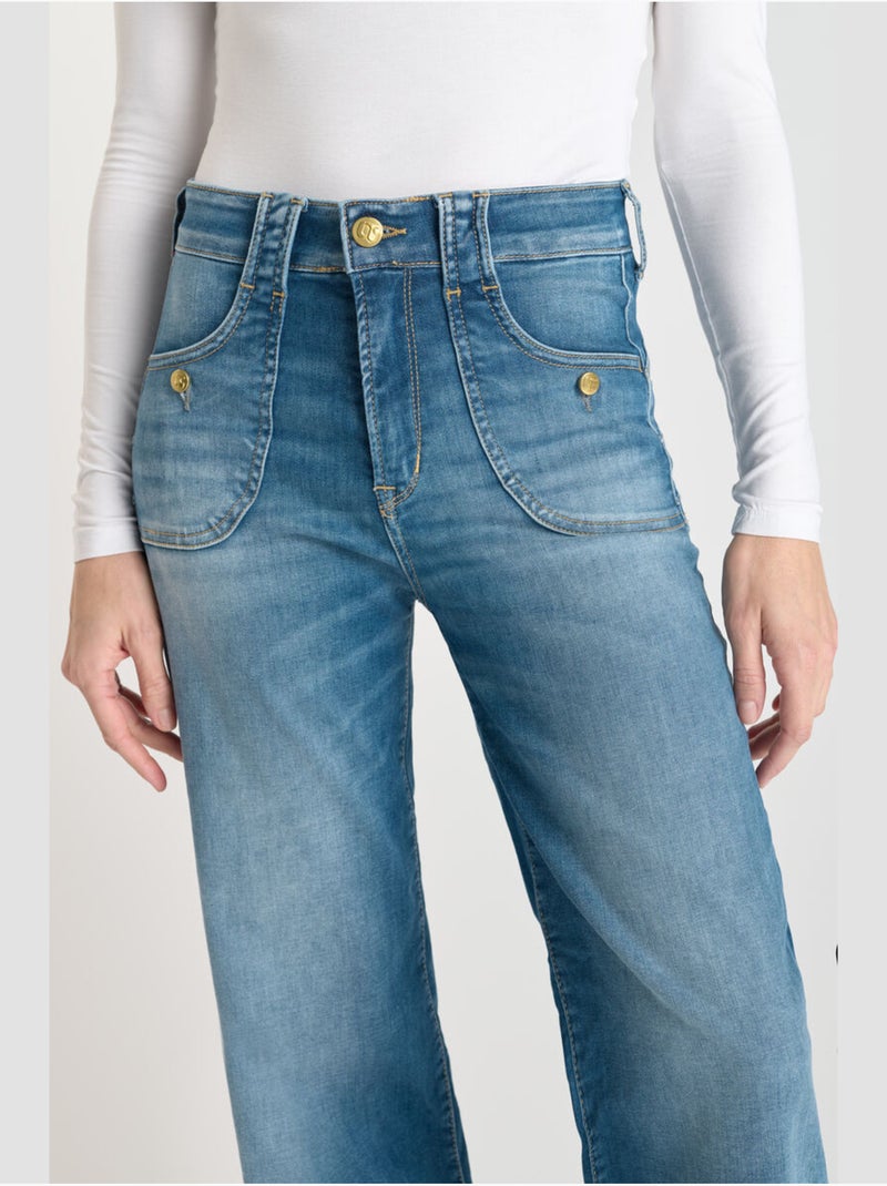 Jeans pulp wide leg flare 'Le Temps Des Cerises' Bleu - Kiabi