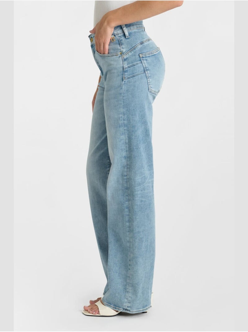 Jeans pulp wide leg loose large 'Le Temps Des Cerises' Bleu - Kiabi
