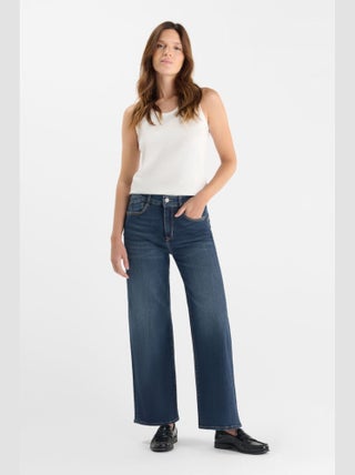 Jeans pulp wide leg taille haute 7/8ème bleu N°4 'Le Temps Des Cerises'