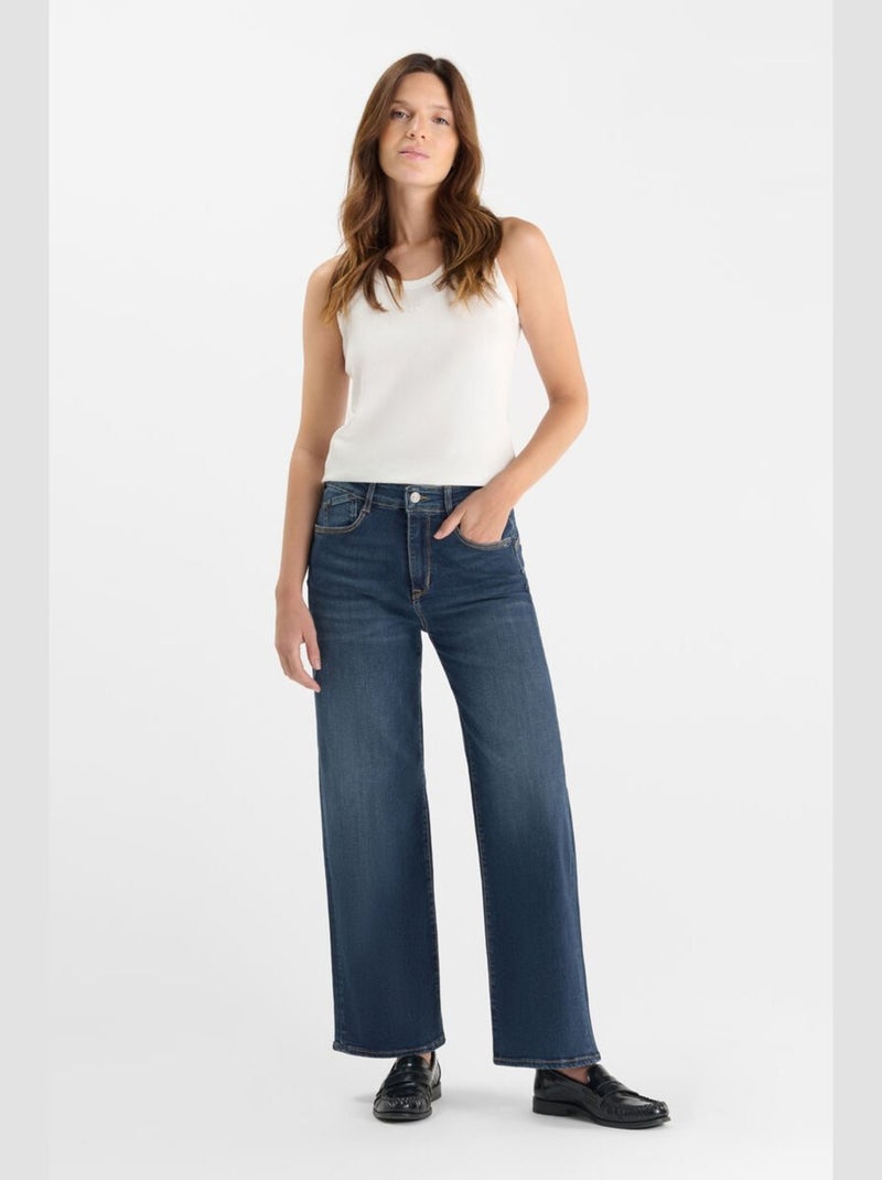 Jeans pulp wide leg taille haute 7/8ème bleu N°4 'Le Temps Des Cerises' Bleu - Kiabi