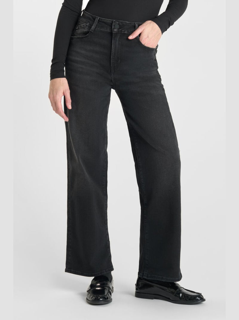Jeans pulp wide leg taille haute 7/8ème regular droit 7/8ème 'Le Temps Des Cerises' Noir - Kiabi