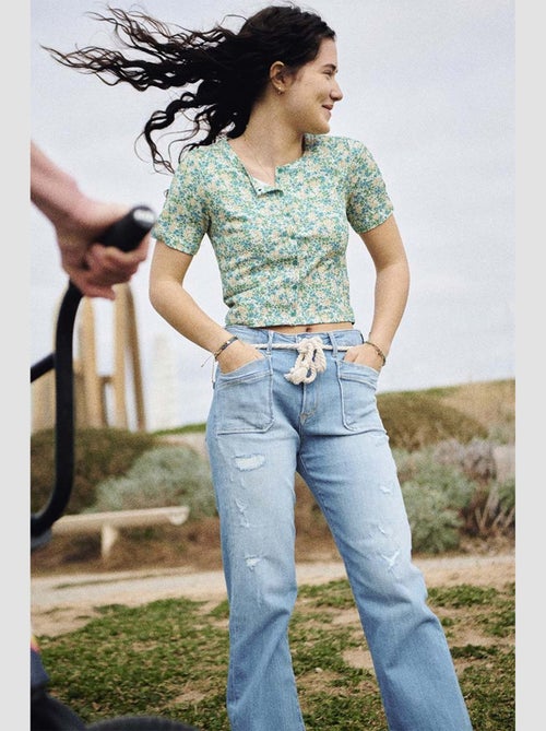 Jeans regular 7/8ème regular droit 7/8ème 'Le Temps Des Cerises' - Kiabi