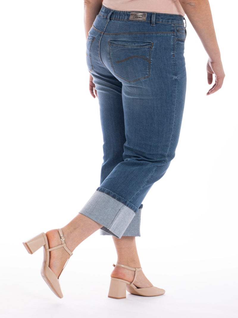 Jeans regular avec maxi revers OBHEM1 'OBER' Bleu - Kiabi