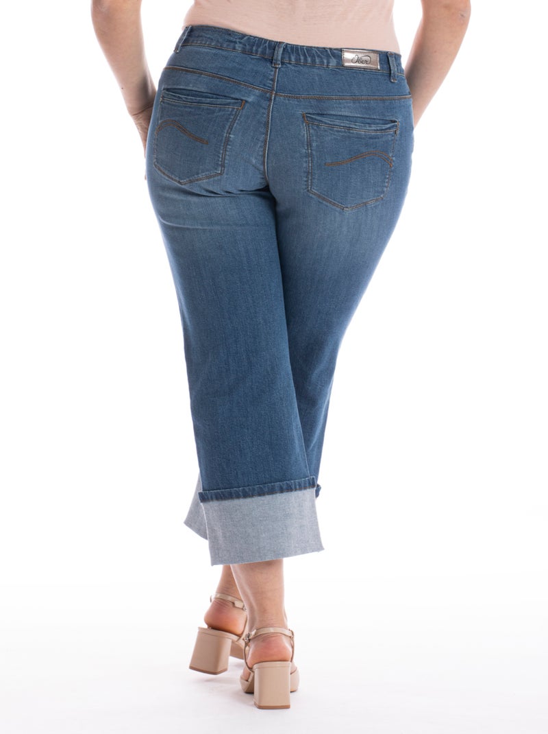 Jeans regular avec maxi revers OBHEM1 'OBER' Bleu - Kiabi