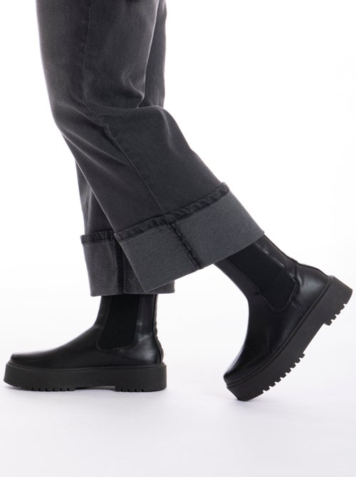 Jeans regular avec maxi revers OBHEM2 'OBER' - Kiabi