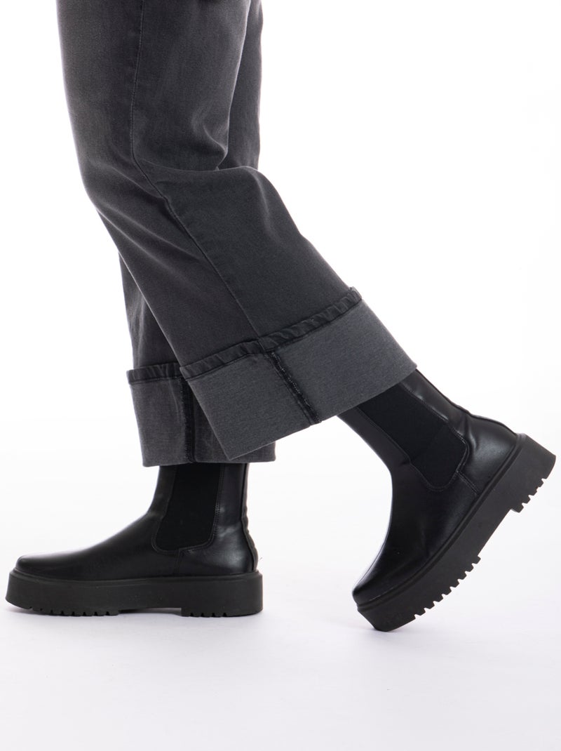 Jeans regular avec maxi revers OBHEM2 'OBER' Gris - Kiabi