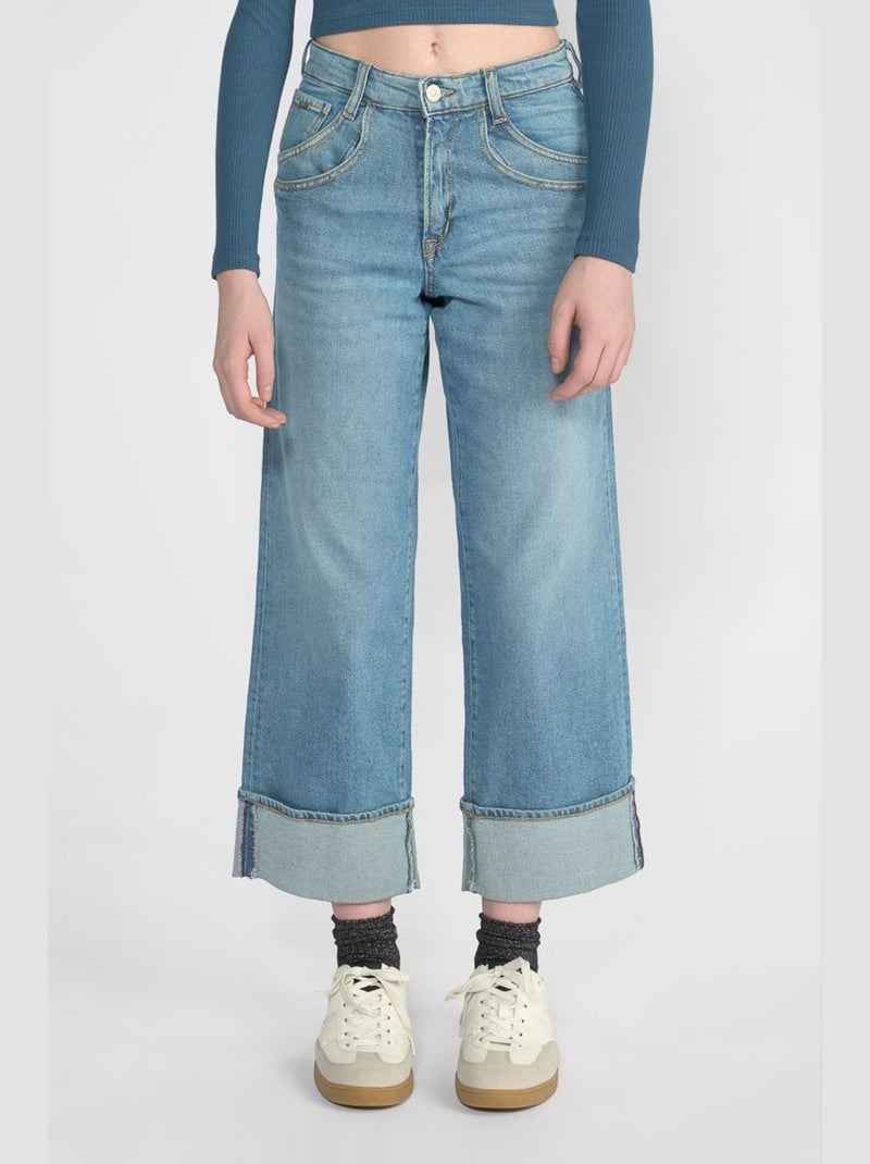 Jeans regular large taille haute regular droit 'Le Temps Des Cerises' Bleu - Kiabi
