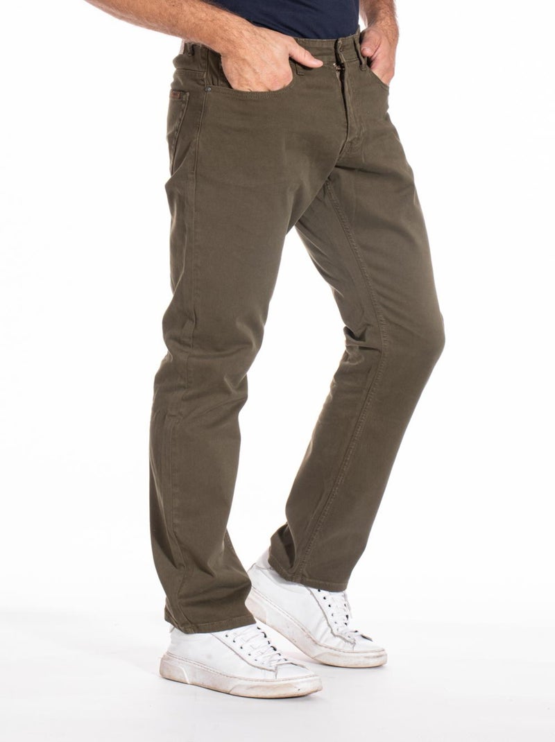 Jeans RL70 coupe droite confort stretch WES 'Rica Lewis' Kaki - Kiabi