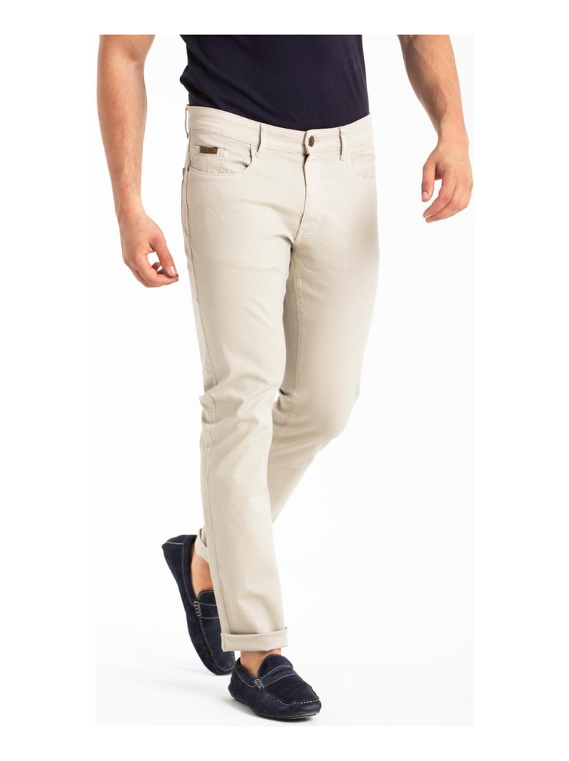 Jeans RL80 Fibreflex® couleur coupe droite ajustée GILMAR 'Rica Lewis' Beige - Kiabi