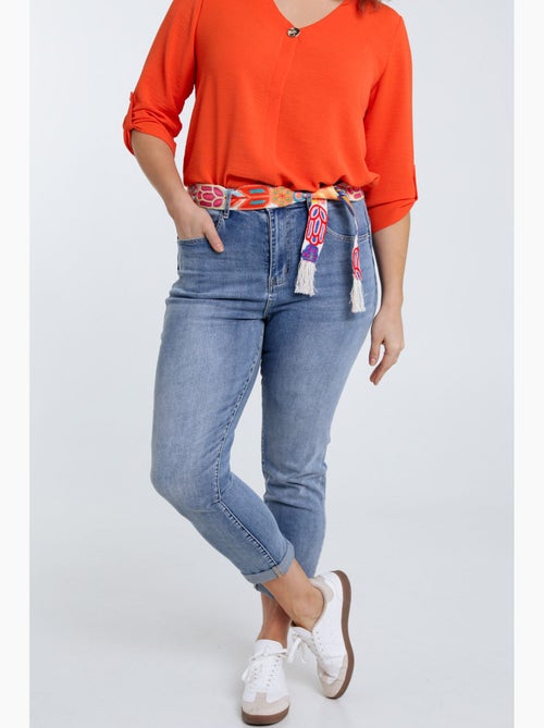Jeans slim 3/4 avec ceinture PAPRIKA - Kiabi Jeans slim 3/4 avec ceinture PAPRIKA - Kiabi