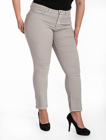 Jeans slim couleur taille haute stretch OBS12 'OBER'