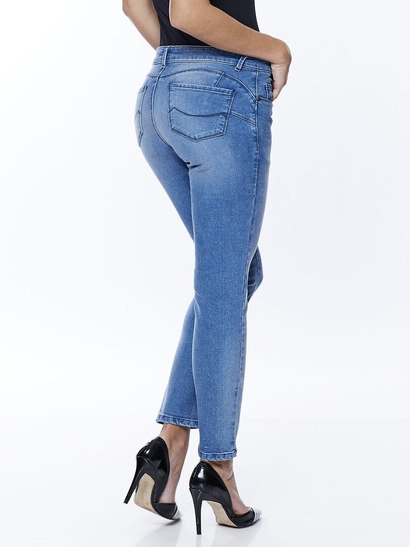 Jeans slim push-up brossé CATHY Bleu - Kiabi