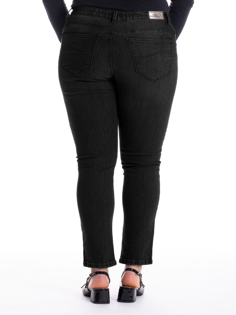 Jeans slim push-up stretch OBSPU4 'OBER' Noir - Kiabi