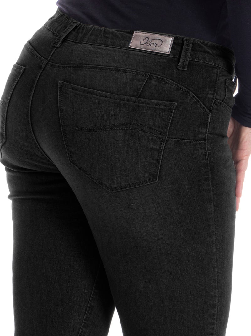 Jeans slim push-up stretch OBSPU4 'OBER' Noir - Kiabi
