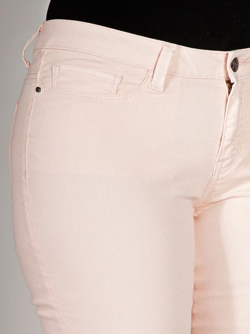 Jeans slim taille haute stretch OBS3 'OBER' Rose - Kiabi