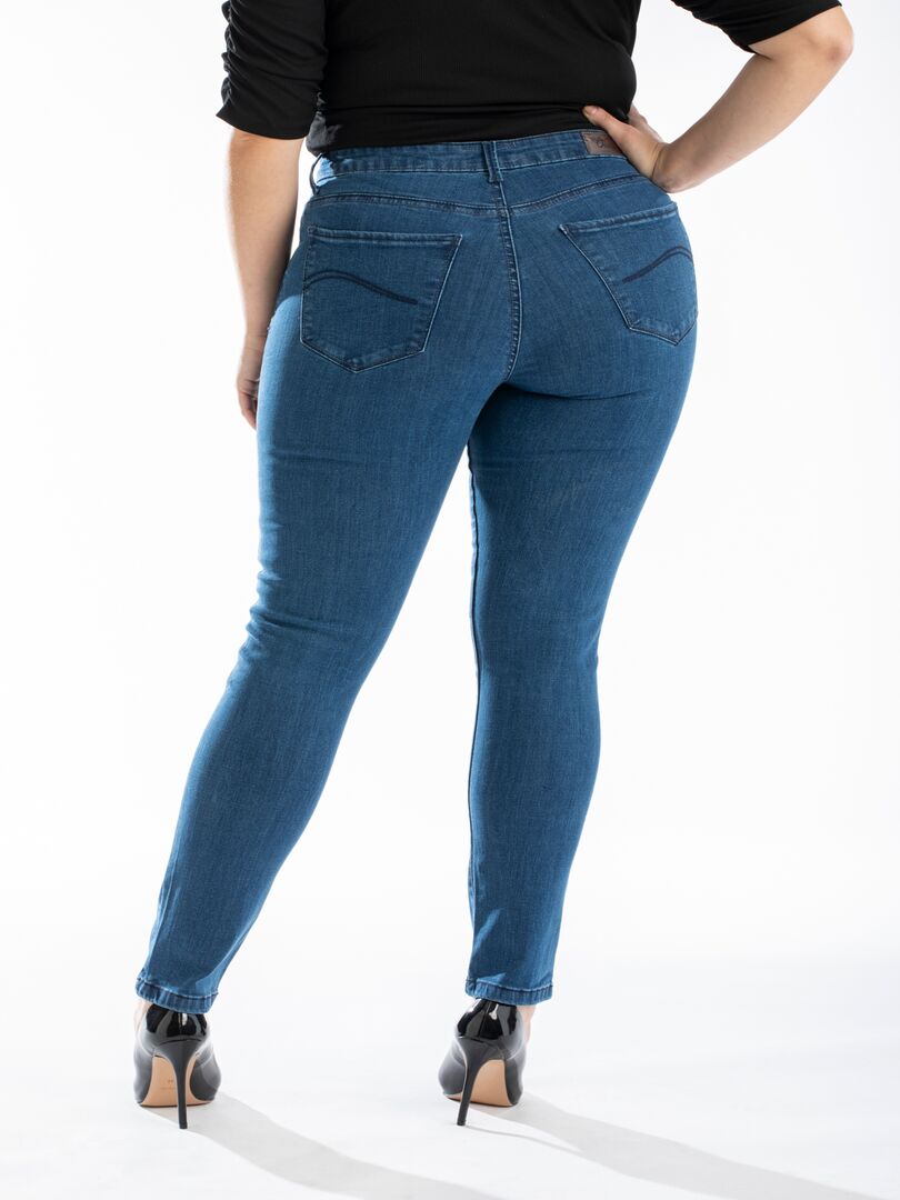 Jeans slim taille haute stretch OBS7 Bleu - Kiabi