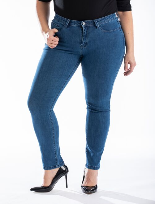 Jeans slim taille haute stretch OBS7 'OBER' - Kiabi