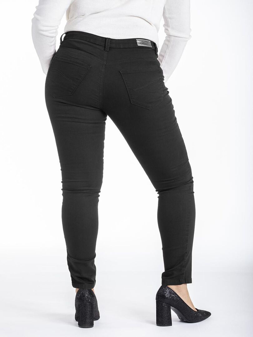 Jeans slim taille haute stretch OBS9 Noir - Kiabi