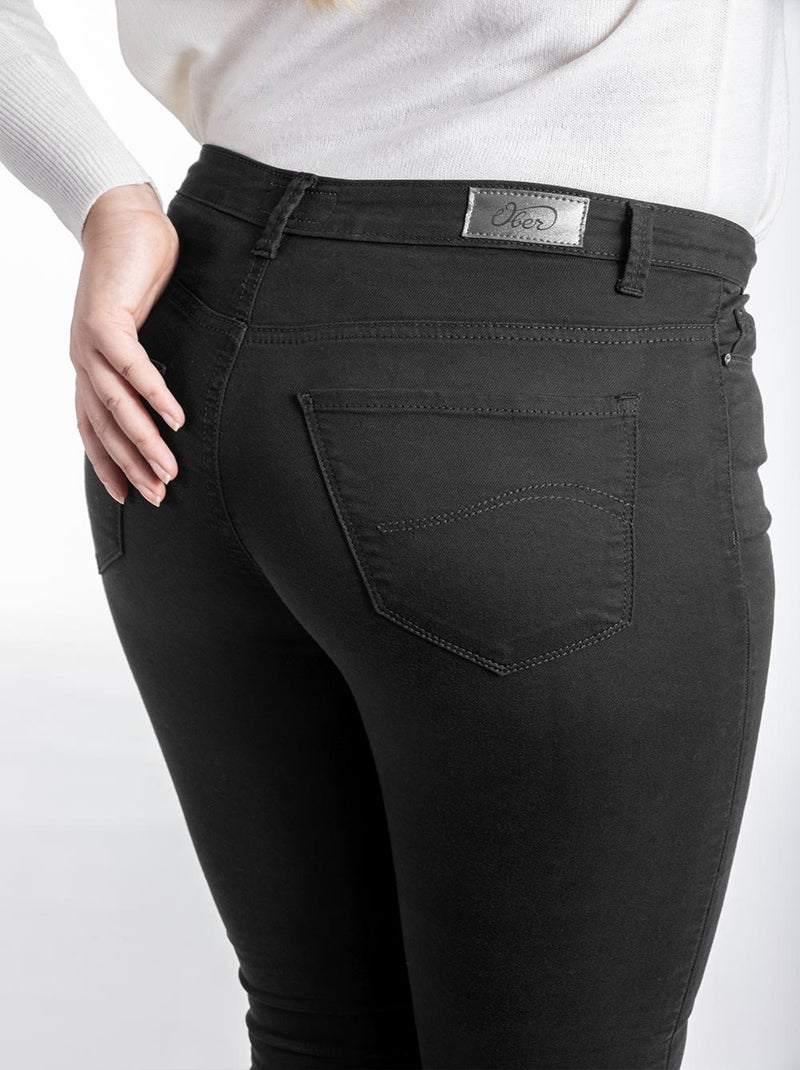 Jeans slim taille haute stretch OBS9 'OBER' Noir - Kiabi