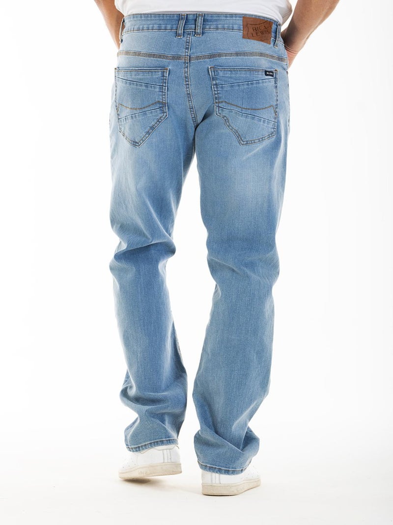 Jean Stretch Homme Coupe Droite - Léger, Style Rétro Pour L'été - Pantalon Décontracté Loisirs, Moto