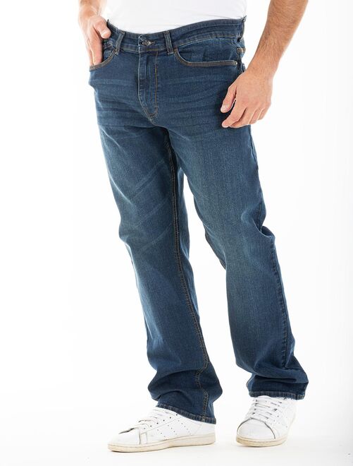 Jeans stretch RL70 Fibreflex® coupe droite tendance denim used CESARE 'Rica Lewis' - Kiabi