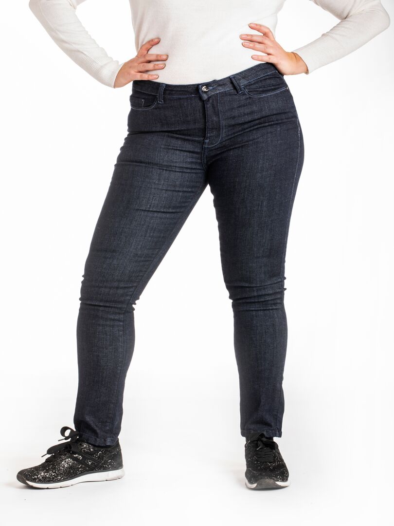 Jeans taille haute slim denim OBS6 'OBER' Bleu - Kiabi