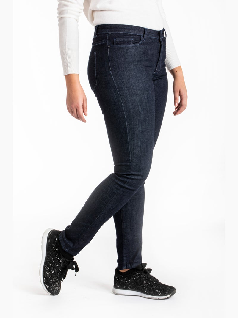 Jeans taille haute slim denim OBS6 'OBER' Bleu - Kiabi