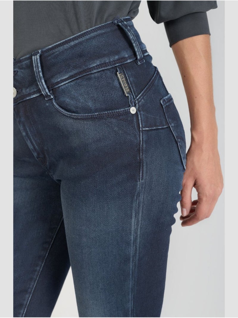 Jeans ultra pulp push-up slim 7/8ème 'le temps des cerises' Bleu - Kiabi