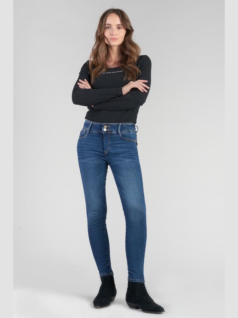 Jeans ULTRA PULP push-up slim 7/8ème 'Le Temps Des Cerises' Bleu - Kiabi