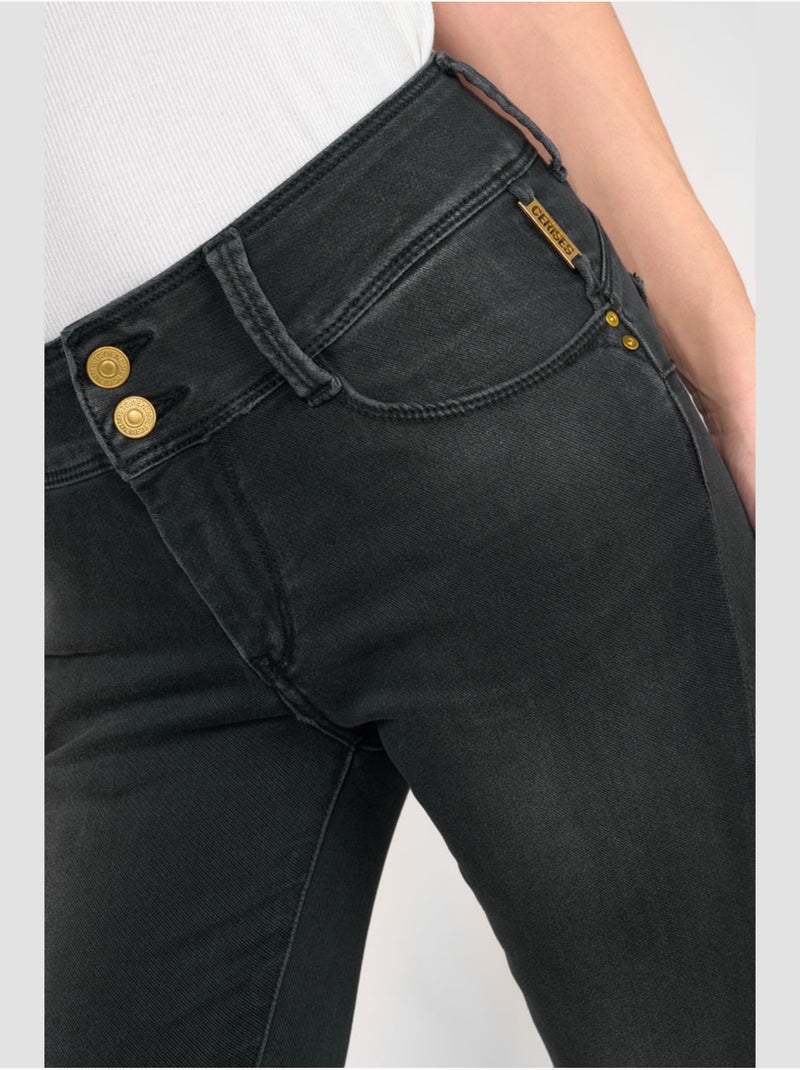 Jeans ultra pulp push-up slim 7/8ème 'le temps des cerises' Noir - Kiabi