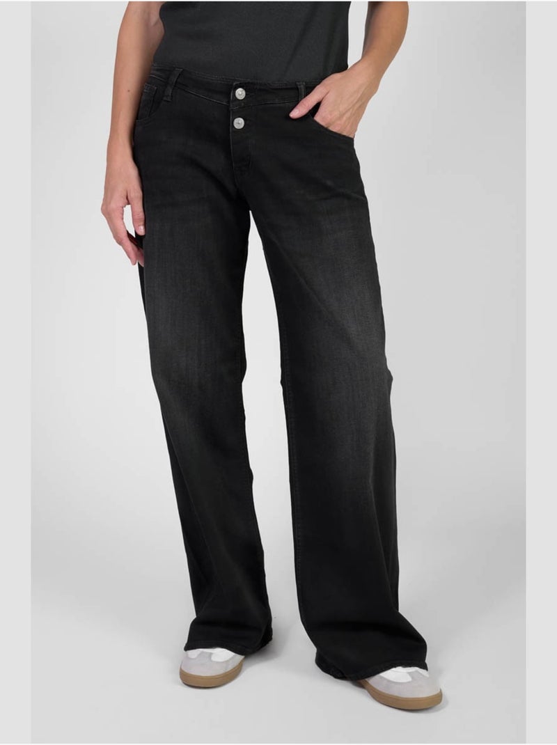 Jeans wide leg flare 'Le Temps Des Cerises' Noir - Kiabi