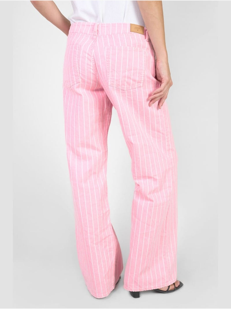 Jeans wide leg flare 'Le Temps Des Cerises' Rose - Kiabi