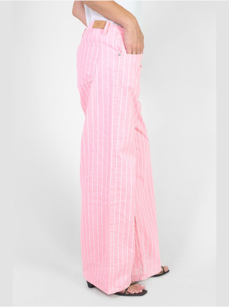 Jeans wide leg flare 'Le Temps Des Cerises' Rose - Kiabi