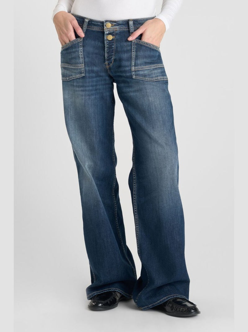Jeans wide leg flare très évasé 'Le Temps Des Cerises' Bleu - Kiabi