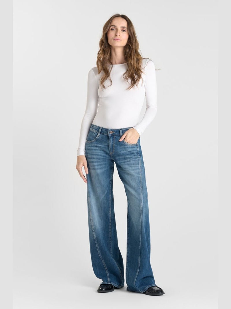Jeans wide leg flare très évasé 'Le Temps Des Cerises' Bleu - Kiabi