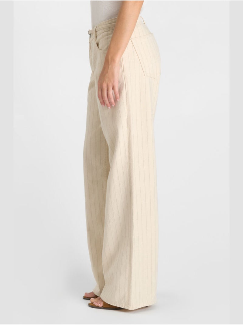 Jeans wide leg loose large 'Le Temps Des Cerises' Beige - Kiabi