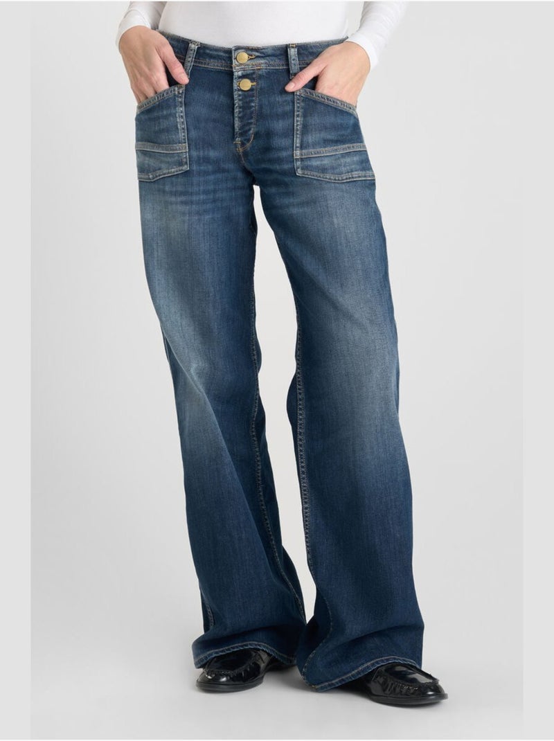 Jeans wide leg loose large 'Le Temps Des Cerises' Bleu Femme