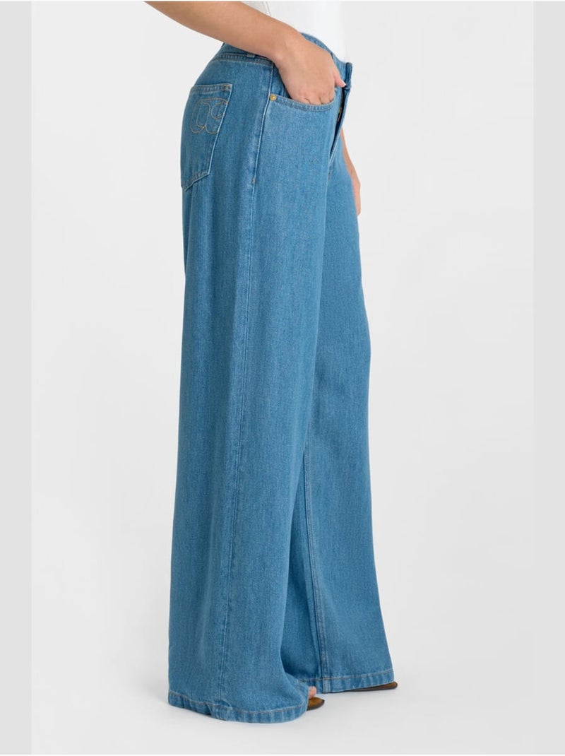 Jeans ZAZOU loose large 'Le Temps Des Cerises' Bleu - Kiabi