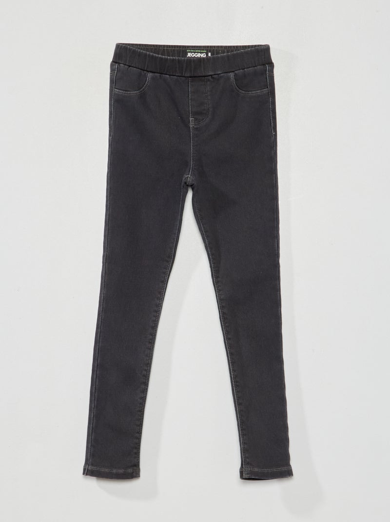 Jegging avec taille élastiquée Noir clair - Kiabi