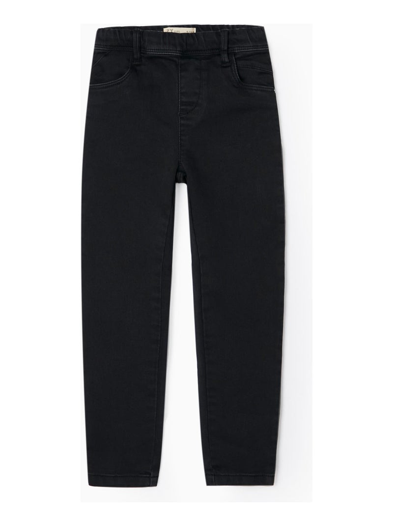 Jegging en Coton Fille   LAND OF THE RISING SUN Gris foncé - Kiabi