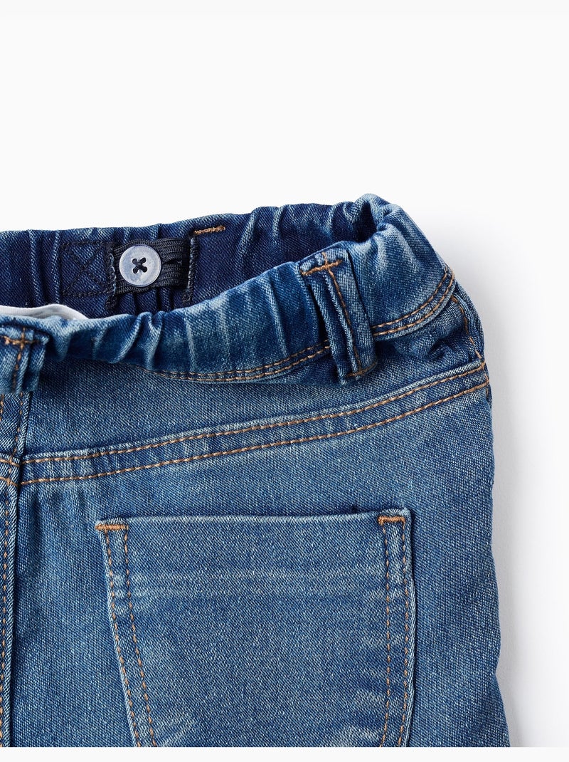 Jegging en Denim à Taille Réglable Bleu Bleu - Kiabi