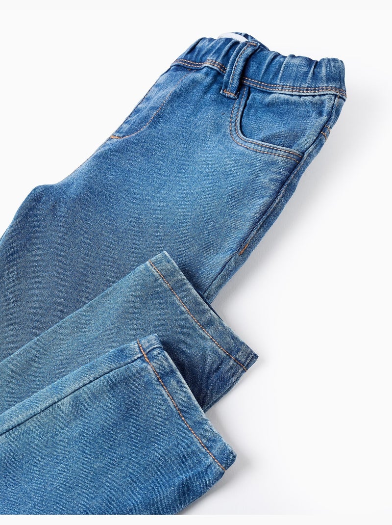 Jegging en Denim à Taille Réglable Bleu Bleu - Kiabi