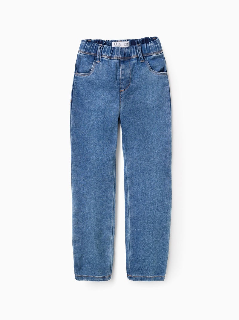 Jegging en Denim à Taille Réglable Bleu - Kiabi