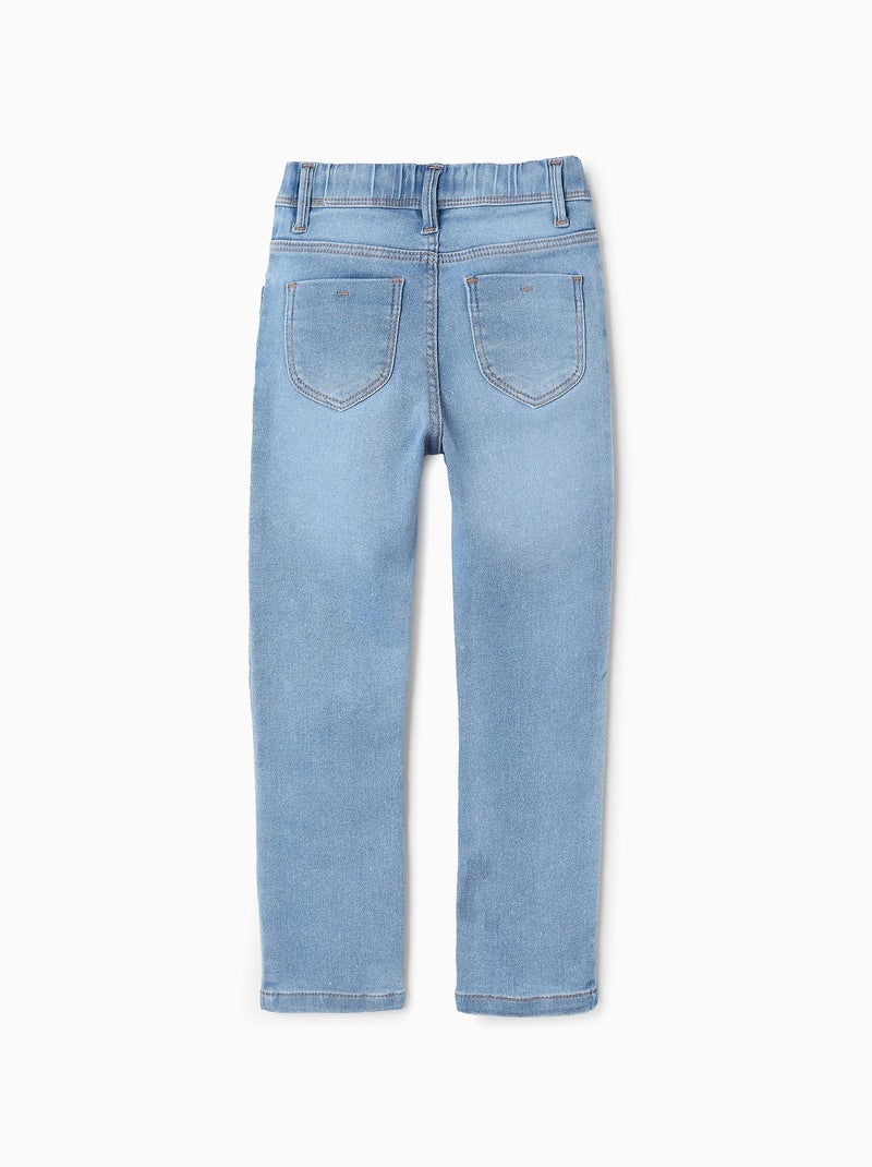 Jegging en Denim à Taille Réglable Bleu clair - Kiabi