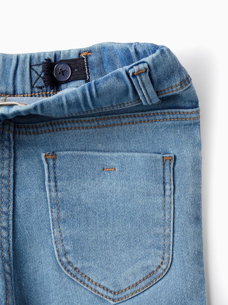 Jegging en Denim à Taille Réglable Bleu clair - Kiabi