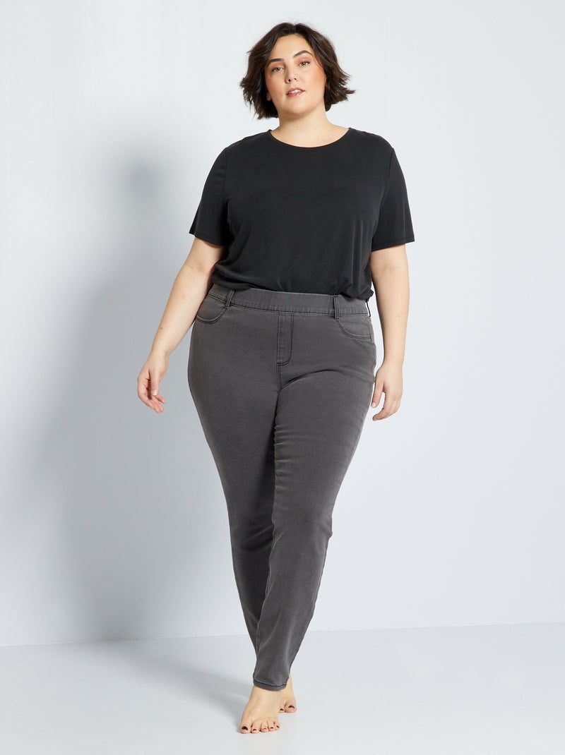 Jegging en denim L32 gris - Kiabi