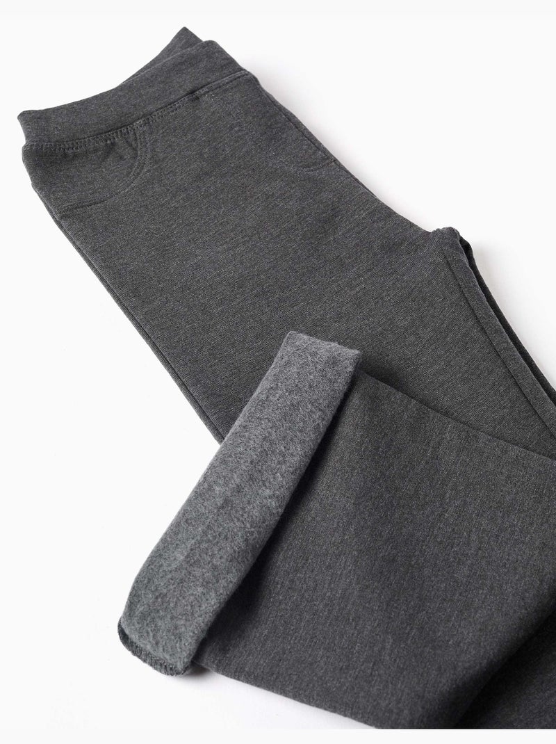 Jegging évasé en coton peigné Gris foncé - Kiabi