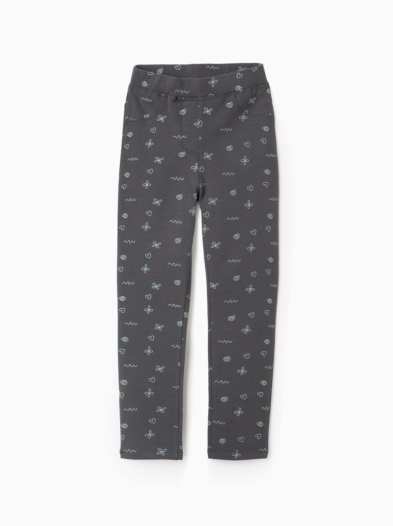 Jegging Gratté avec Motif Gris foncé - Kiabi