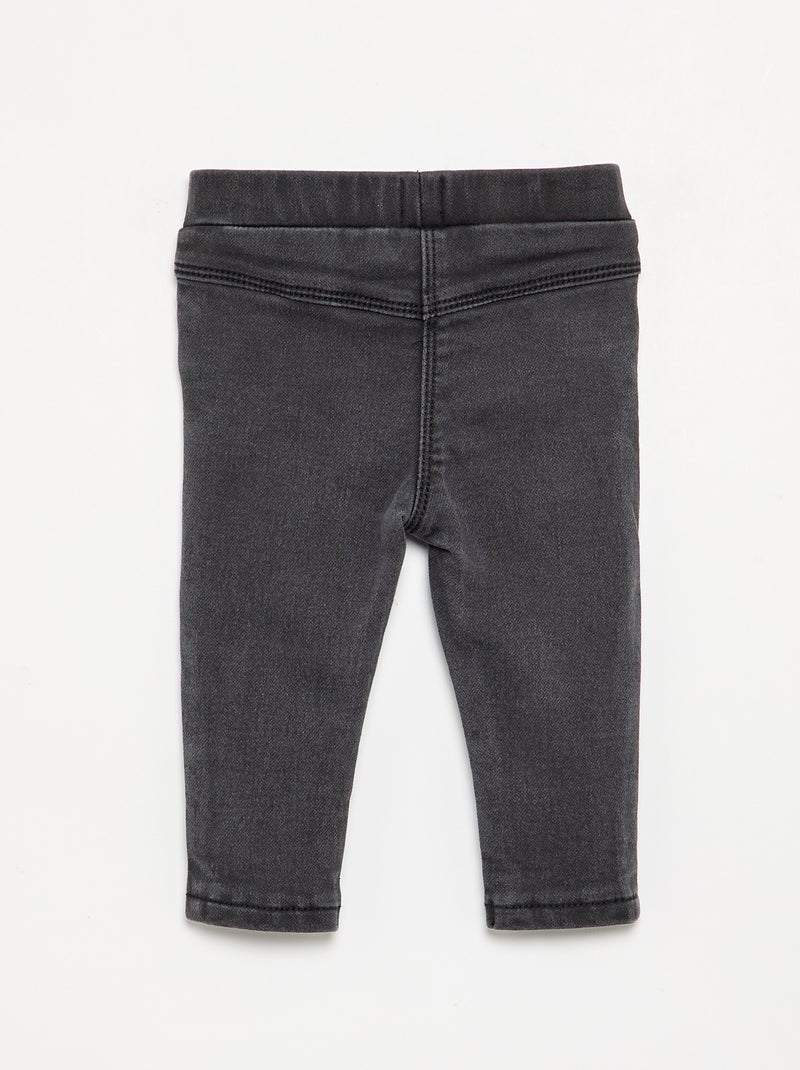 Jegging stretch façon denim Noir - Kiabi